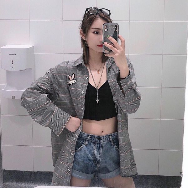 

19fw new luxurious italy brand design shirt long sleeve fashion fly pig breathable men and women casual outdoor shirt, Gray;blue