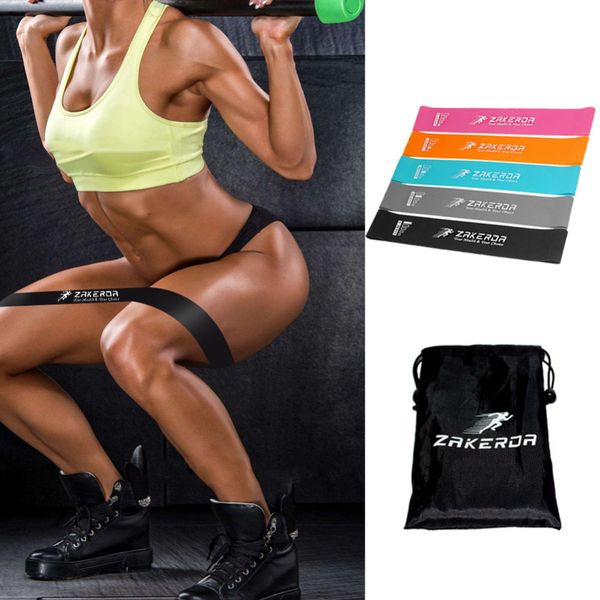 

5pcs/lot fitness gum resistance band rubber gym yoga workout tension loops sport bodybuilding muscle training tools