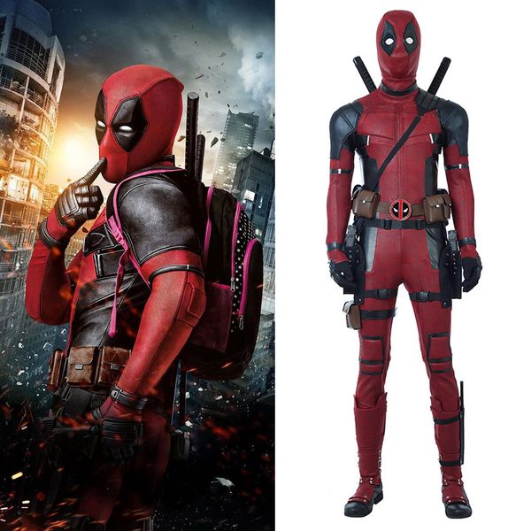 Custom Made DeadPool 2 Wade Wilson Halloween Cosplay Costume Jumpsuit Shoes