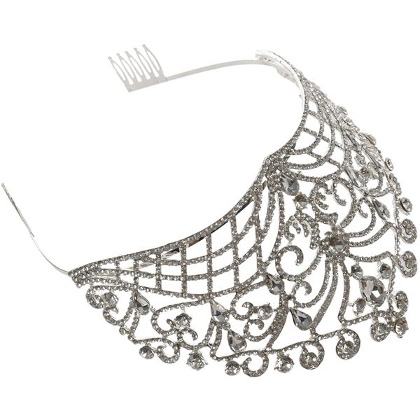 

bride wedding tiara crowns silver plated crystal queen tiara wedding hair accessories, Golden;white