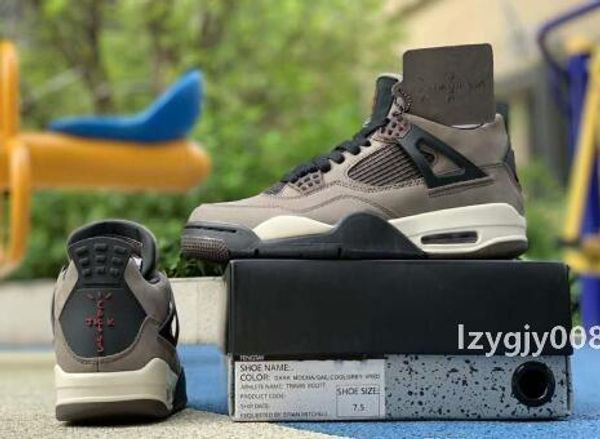 

with box 2019 4s travis x houston olive jack friends and family mens basketball shoes 4s sports sneaker trainer ment
