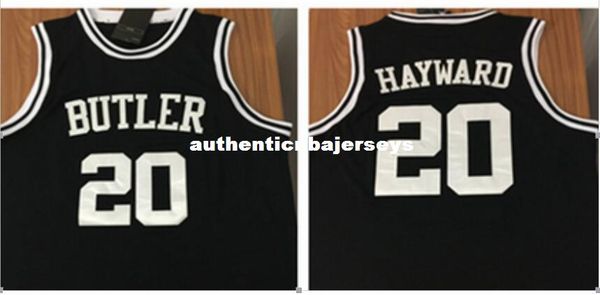 

# 20 gordon hayward college jersey black, custom sewn jersey number and name, any size embroidery jerseys, Black;blue