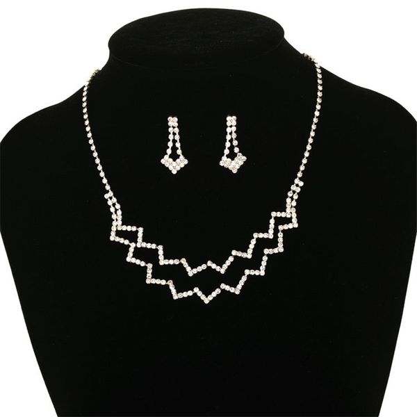 

2020 silver plating pendant necklace earrings jewelry sets women's wedding party accessories statement necklace gift #n210