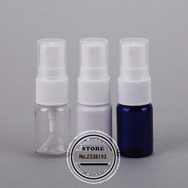 50pcs frete grátis / lot 10ml mini plástico 10ml pequeno frasco de spray vazio para maquiagem e cuidados com a pele recarregáveis ​​Bottle