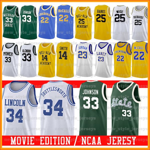 

Bel-Air Academy Movie Jersey 25 Carlton Banks 14 Will Smith LANEY HIGH SCHOOL MICHAEL Michigan State Spartans 33 Earvin Johnson