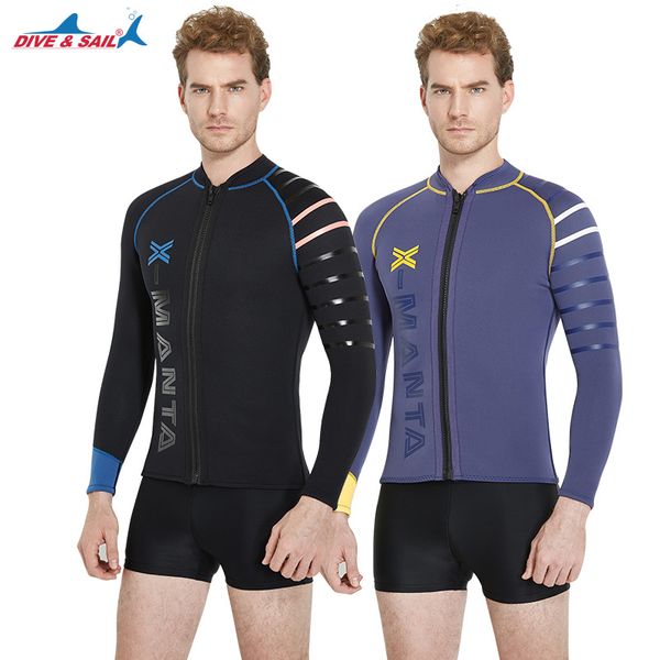 

swim wear men wetsuit 3mm neoprene diving suit swimsuit long sleeve warm swimwear motorboa drifting surf snorkeling sailing beachwear