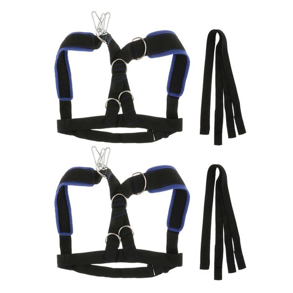 

2 pieces sled harness vest belt tire pull resistance training strap belt