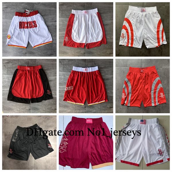 

mens rockets 0 russell westbrook basketball shorts just don stitched pocket nba shorts sweatpants size s-xxl, Black
