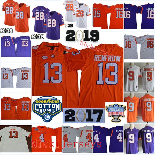 

Clemson Tigers Trevor Lawrence Football Jersey Hunter Renfrow DeShaun Watson Travis Etienne Tavien Feaster KJ. Henry Clemson Tigers Jersey