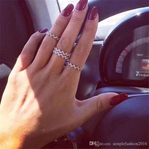 

романтические женщина колец реальное 925 серебряных pave 5a cz камень себе обручальное кольцо кольца для женщин fine партии ювелирных издели, Slivery;golden