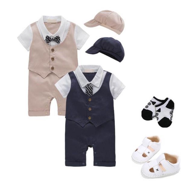 

1 set baby kids twins boys clothes wedding party tuxedo suit 6m 12m 18  baby bodysuit outfits & set gentleman shower gift, Blue