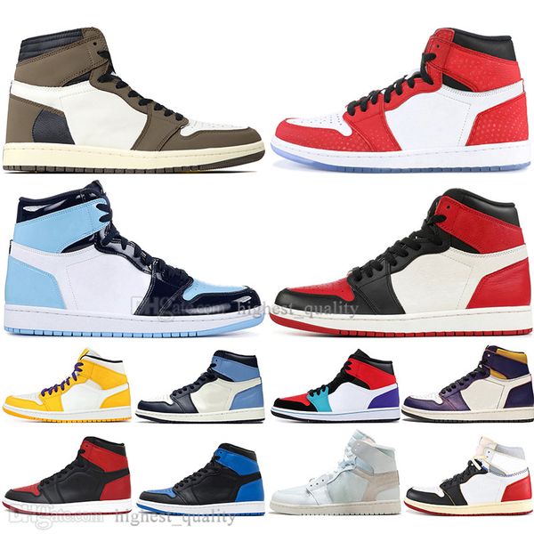 

1 high og travis scotts cactus jack unc spiderman mens basketball shoes 1s 3 banned bred toe men sports designer sneakers outdoor
