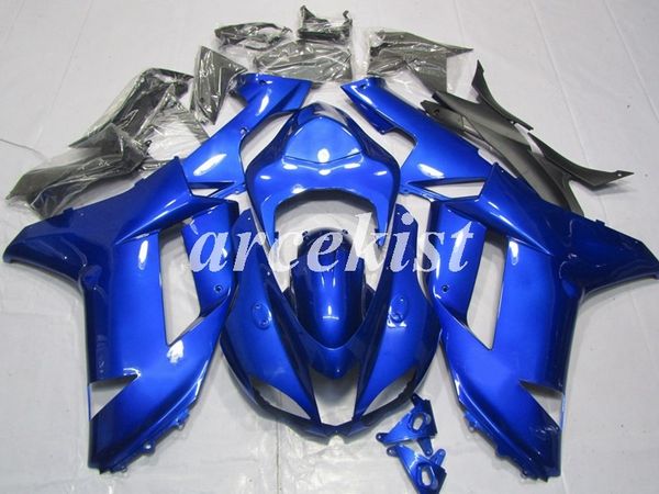 

4gifts new abs motorcycle fairings set fit for kawasaki ninja zx-6r zx6r 2007 2008 6r 07 08 body set custom blue gloss