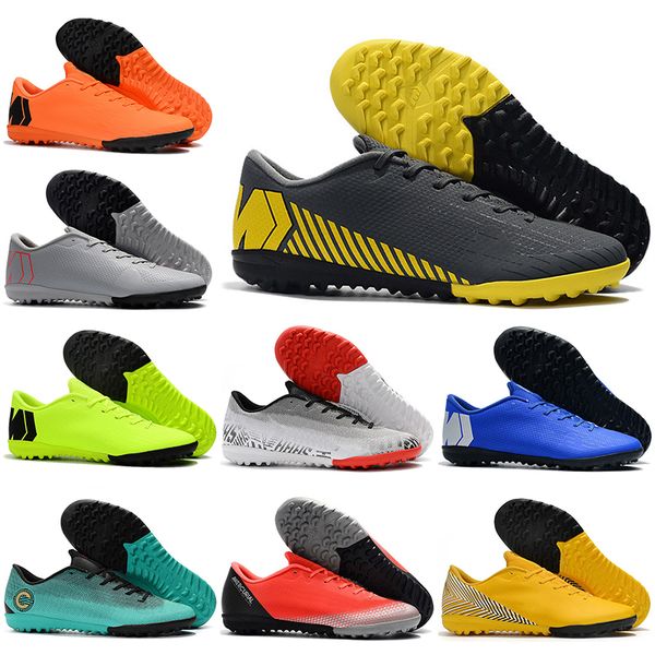 

New Mens Low Ankle Football Boots Futsal Mercurial VaporX XII Academy IC TF Soccer Shoes Neymar NJR Superfly CR7 Indoor Turf Soccer Cleats