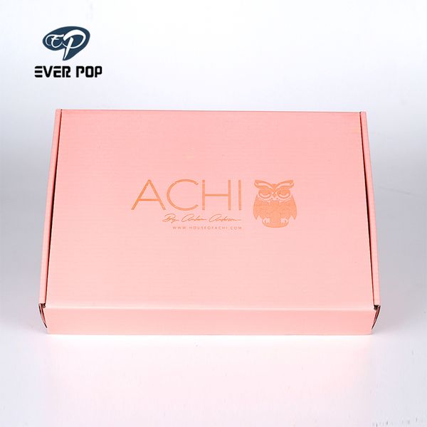 

100pcs/lot custom pink corrugated shipping boxes packaging box with for packaging shoes clothes ing