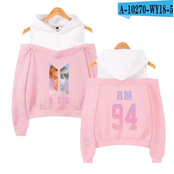 

junior new products new style selling explosion models bts bulletproof cross-border womens off-shoulder hooded sweater