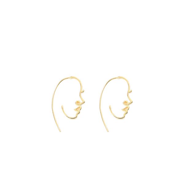 

harlig sterling silver s925 gold color earrings for women face shape allergy fashion jewelry trendy style, Golden;silver