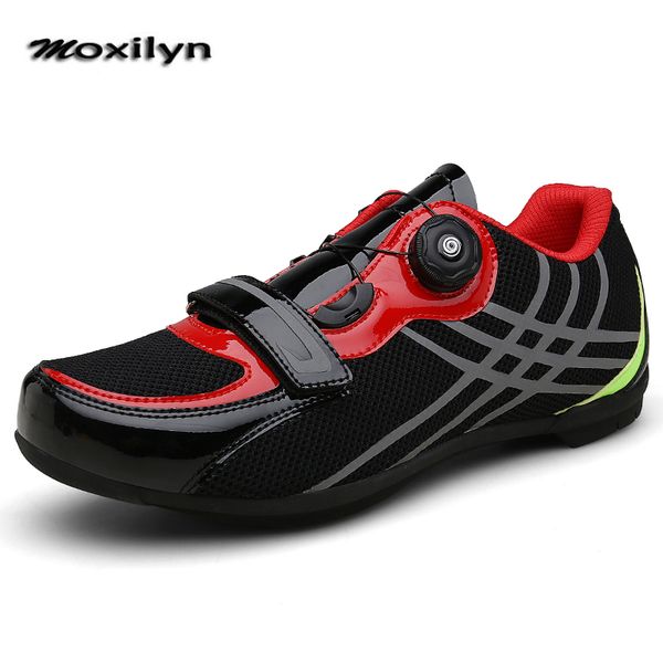 

men breathable pro self-locking cycling shoes road bike bicycle shoes ultralight athletic racing sneakers zapatos ciclismo, Black