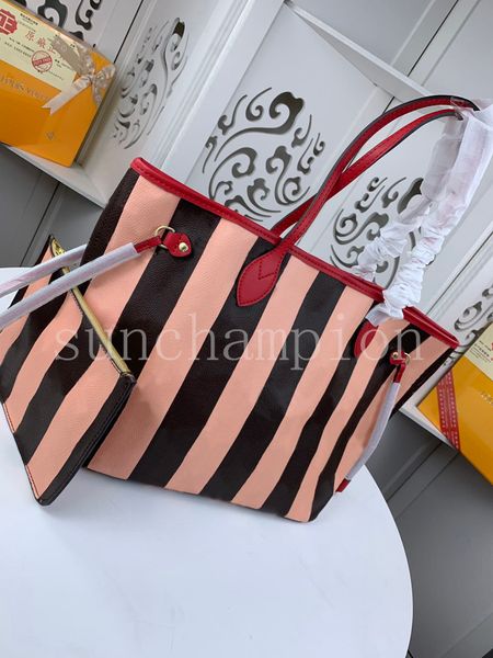 

13 colors neverfull mm with wallet shoulder shopping bag l letter neverfull leather crossbody handbag white printing purse with date code