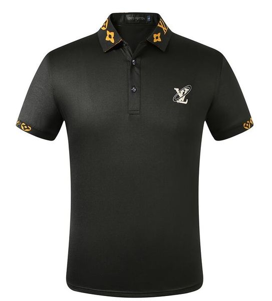 

2020 designers pure cotton polo t shirts fashion mens t shirts short sleeve size s-xxl louis vuitton, Black;brown