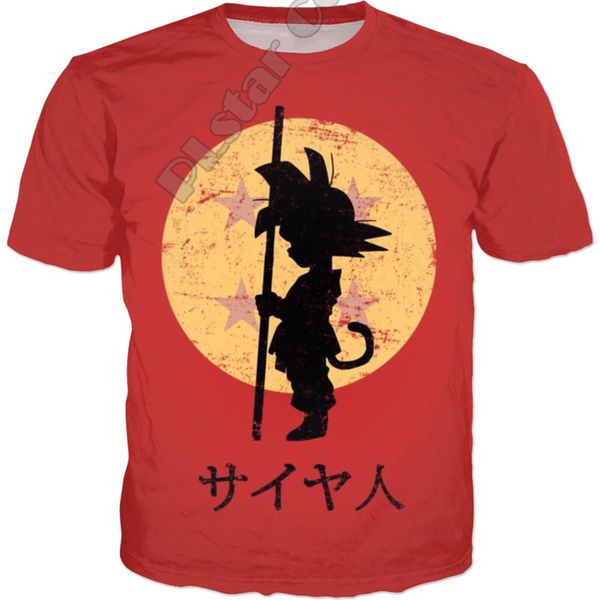 

plstar cosmos anime retro newfashion saiyan goku cartoon funny streetwear 3dprint summer t-shirt short sleeve a-1, White;black