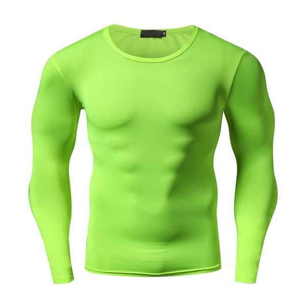 

2018 new style fashion men's solid compression shirt long sleeve fitness casual muscle skinny, White;black
