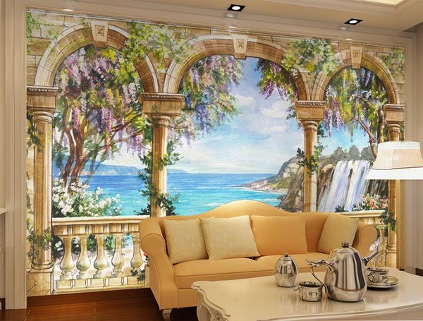 

self-adhesive] 3d coastal 4564 wall paper mural wall print decal murals
