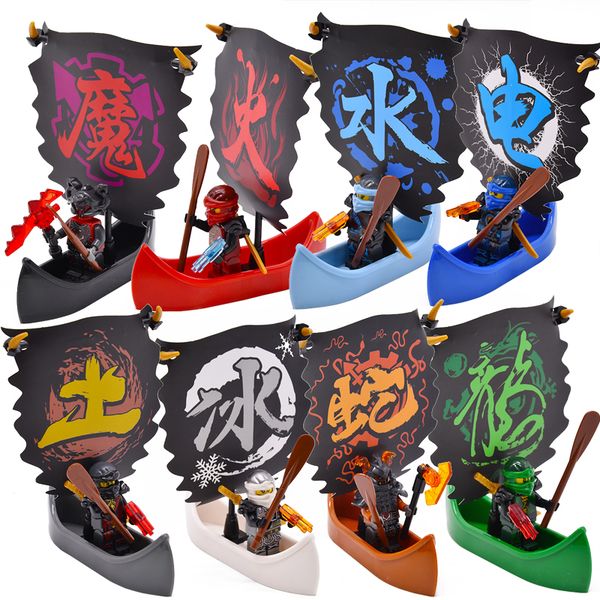 

2019 8pcs/lot compatible ninja motorcycle heroes kai jay cole zane lloyd with weapons toy legoinglys ninjagoingly figure blocks
