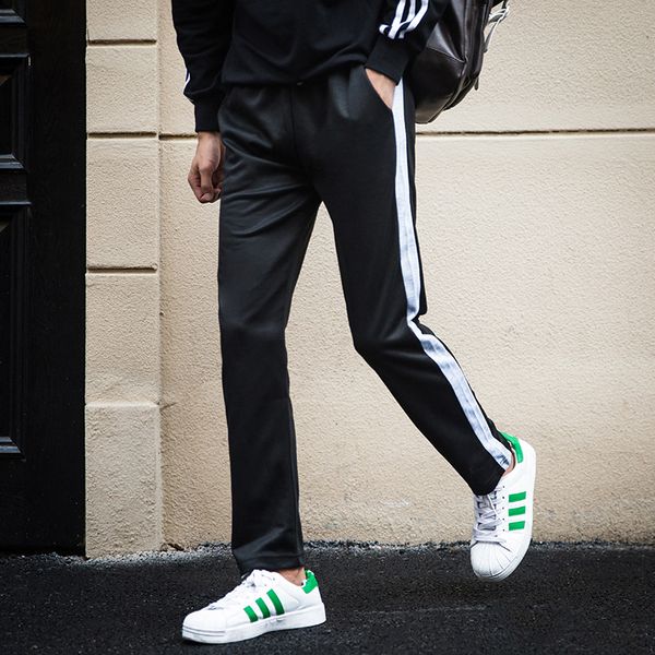 

men's pants joggers sweatpants men casual straight fitness workout trousers male spring summer cotton loose track sportswear, Black