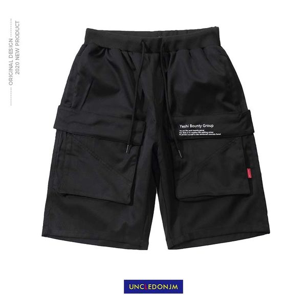 

uncledonjm multi-pockets joggers shorts for men summer popular brand student function sports leisure shorts streetwear tf-2044, White;black