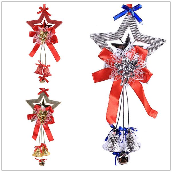 

new christmas tree decoration xmas bowknot bell party garden wedding ornament christmas decorations for home 4