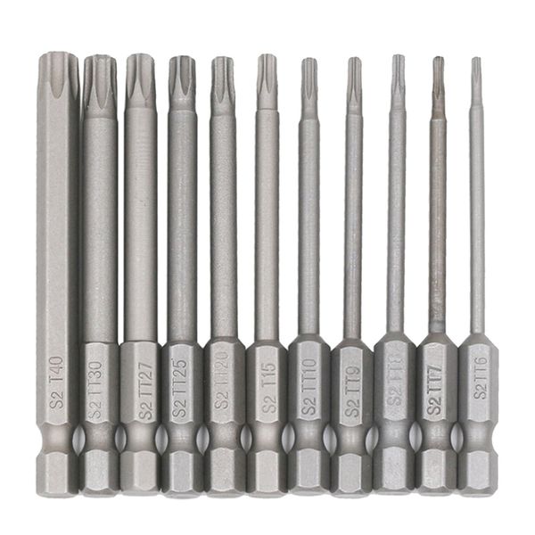 

11pcs s2 steel electric 6.35mm shank screwdriver hexagonal bits hand tool 100mm