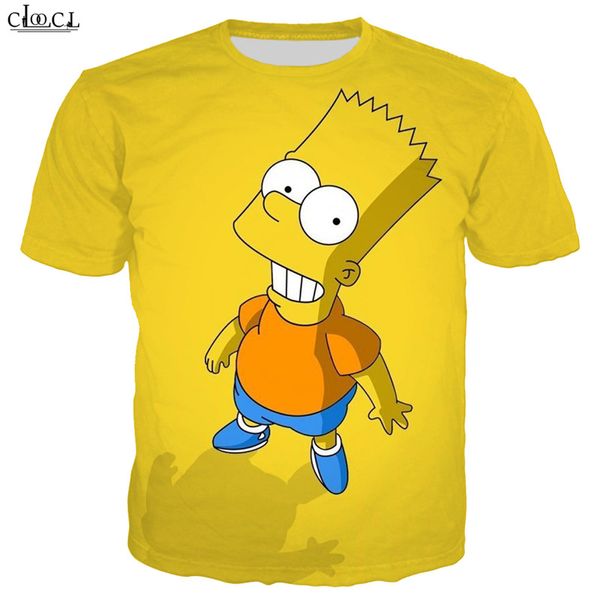 

2020 New Style Anime The Simpsons T Shirt Men Women 3D Print Cartoon Bart Simpson Short Sleeve O-Neck Hip Hop Tee Tops