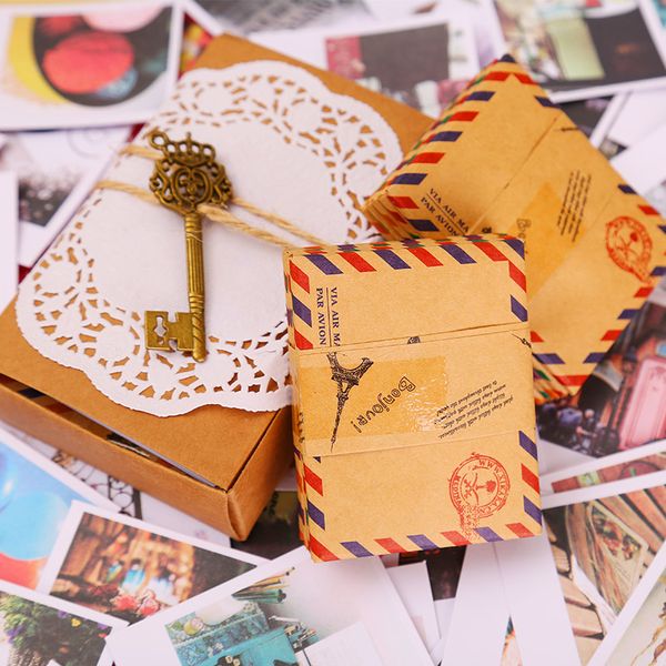 

60 cards+60 envelope+60 stickers in one set lomo mini greeting card postcard kraft envelope festival gift