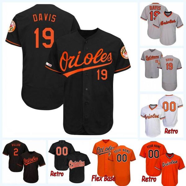 

19 chris davis baltimore 2 jonathan villar 39 renato nunez orioles 35 dwight smith mlb 14 jr. rio ruiz baseball jersey, Black