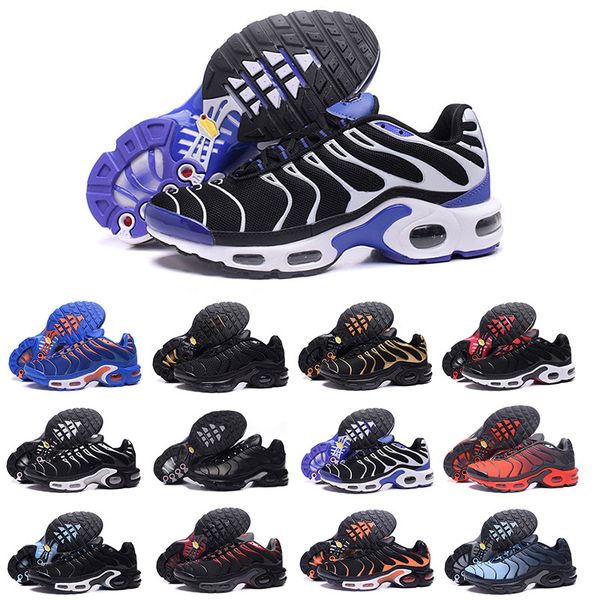 

Newest 2019 Chaussure TN Plus Running Shoes For Men Outdoor Triple Black White Hot Mens Trainers Hiking Sports Athletic Sneakers Size 7-12
