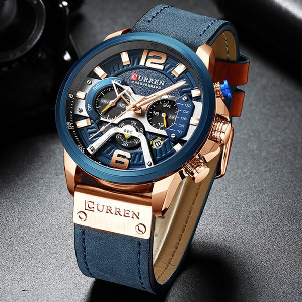 

2019 curren men analog leather sports watches men's army watch male date quartz clock relogio masculino, Slivery;brown