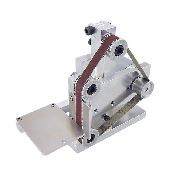 

12-24v diy electric sander sanding belt polishing mount machine edges sharpener wood metal angle grinder 10xabrasive belt