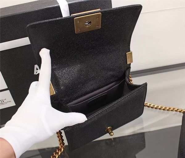 

newset classic 20cm 25cm flap chain bag lady designer boy bags women plaid chain handbag real leather purse crossbody shoulder messenger bag