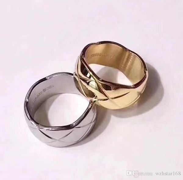 

fashion designer coco crush premium jewelry rings titanium 316 stainless geometric rhombus ring women and men jewelry with logo, Slivery;golden