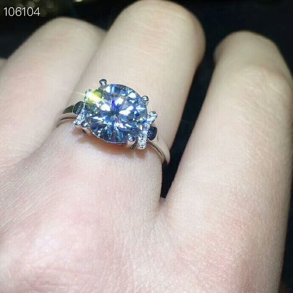 

meibapj 3 караты / 9мм блестящие муассанит gemstone классический простой кольцо для женщин 925 стерлингового серебра чистовая свадебные укра, Slivery;golden