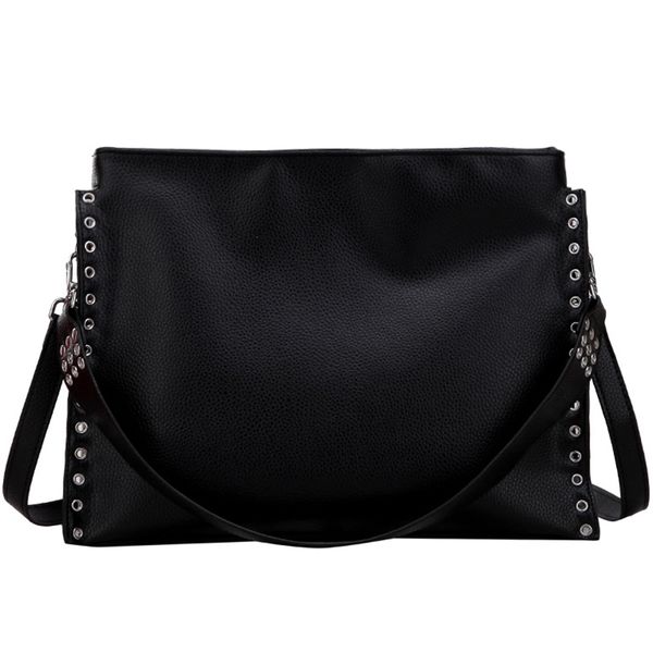 

ljl-new ladies big bag rivet large capacity shoulder messenger bag youth foreign gas ladies mother handbag
