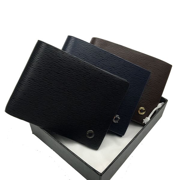 

luxury men's black blue brown wallet leather short clip wallet holder card holder credit card holder pocket p premium box ing, Red;black