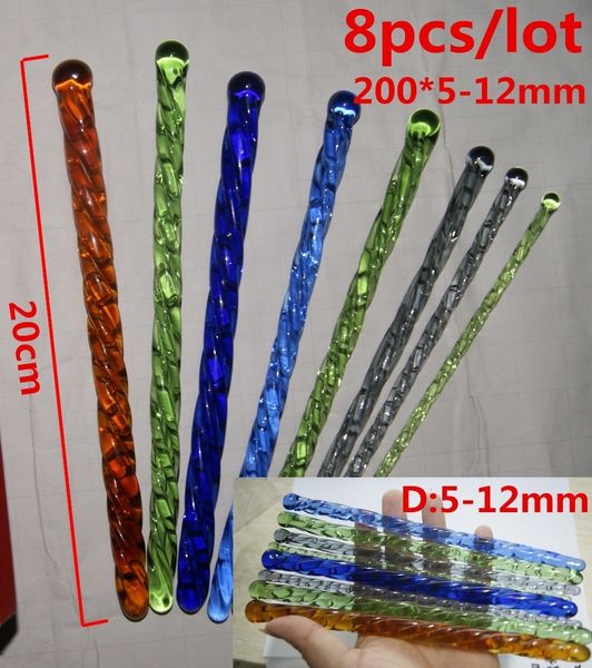 8 pcs / lote multicolor masculino pênis uretral dilatador esticando pinis plugue conjunto catetersound estímulo uretral soando brinquedos sexuais y191024