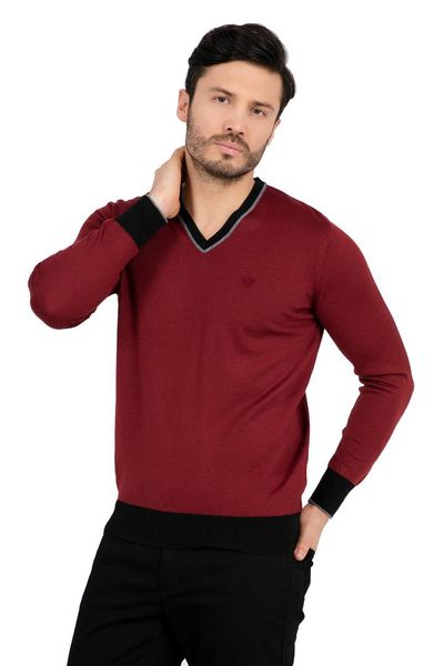 

buratti v-neck sweater male sweater 447062, White;black