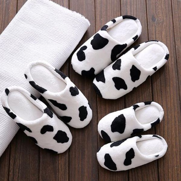 

Funny Cow Winter Slippers Home Women Shoes Indoor Floor Cow Ladies Shoes Plush Animals Slippers For Women Men Felmale, Black