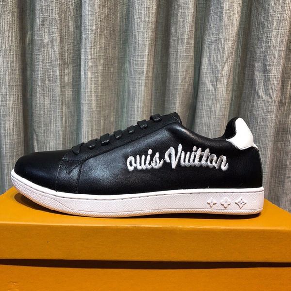 

designer shoes original fashion luxury designer men sneakers high end comfortable leather lace up shoes for sale, Black