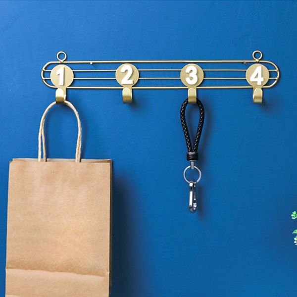 

bedroom nordic kitchen back door multipurpose wall hooks numbers hanger organizer iron art bathroom clothes keys cabinet