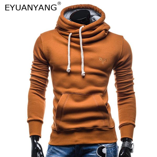 

eyuanyang hoodies men hip hop solid turtleneck pullover men's hoodie street sweatshirt slim fit male hoody sportswear moleton, Black