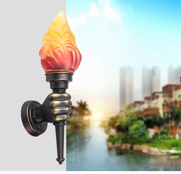 

loft vintage creatives torch hand wall lamp retro left led wall lights fixtures for garden yard l bar decor home lighting